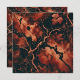 Druckbares Autumnal Marble Rusty Blätter Scrapbook Einladung
