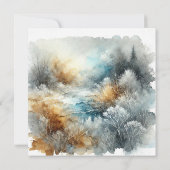 Druckbares Autumnal Watercolor Morning Scrapbook Einladung (Rückseite)