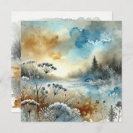 Druckbares Autumnal Watercolor Morning Scrapbook Einladung