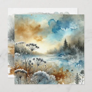 Druckbares Autumnal Watercolor Morning Scrapbook Einladung