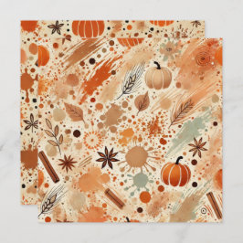 Druckbares Autumnal Watercolor Pumpkins Scrapbook Einladung