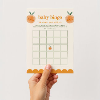 Druckbares Bingo-Spiel für Baby-Party Little Cutie Hinweiskarte