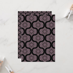 druckbares Dusky-Rose Fronds Retro-Scrapbook Einladung