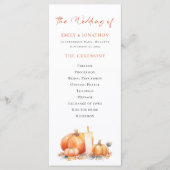 Druckbares Fall Pumpkins Candle Wedding Programm (Vorderseite)