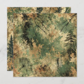 Druckbares Fallen Forest bedrückt Tinte Scrapbook Einladung (Vorne/Hinten)