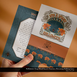 druckbares Halloween Easy Word Search Business Feiertagskarte