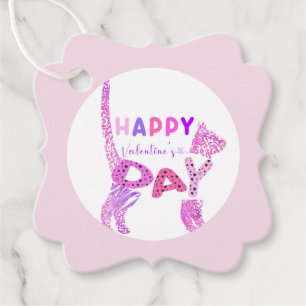 Druckbares Happy Valentinstag Geschenk Etikett Geschenkanhänger