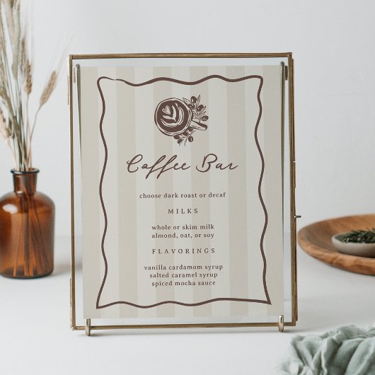 Druckbares Kaffee-Bar-Menü-Schild Poster
