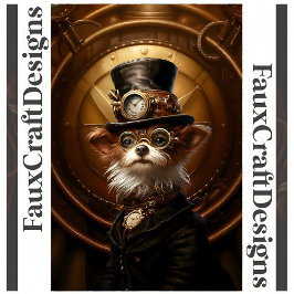 Druckbares Niedliches Steampunk-Dog-Hutgles 110 Poster