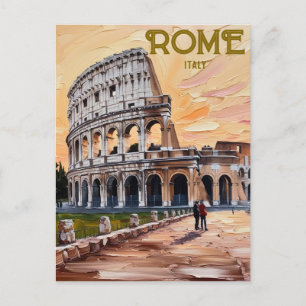 Druckbares Rom Italien Kolosseum Reise Kunst Vinta Postkarte