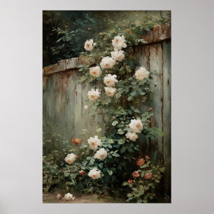 Druckbares Rosensträußchen-Wandbild, Antike Frühli Poster