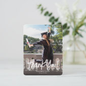 Druckbares spannendes Graduate Dankeschön Foto Einladung (Stehend Vorderseite)