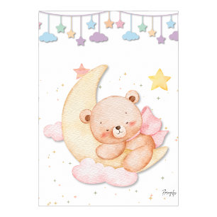 Druckbares Wandbild mit schlafendem Teddybär Poster