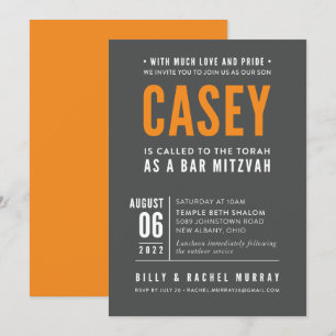 DRUCKBESTELLUNG für Rachel - Caseys Bar Mitzvah Einladung