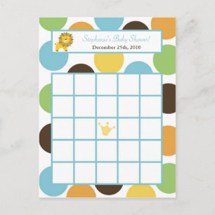 Druckbingo-Karten-Dschungel-König Lion Safari Zoo Einladungspostkarte