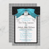 DRUCKbogen aquamarine erste heilige Einladung (Vorne/Hinten)