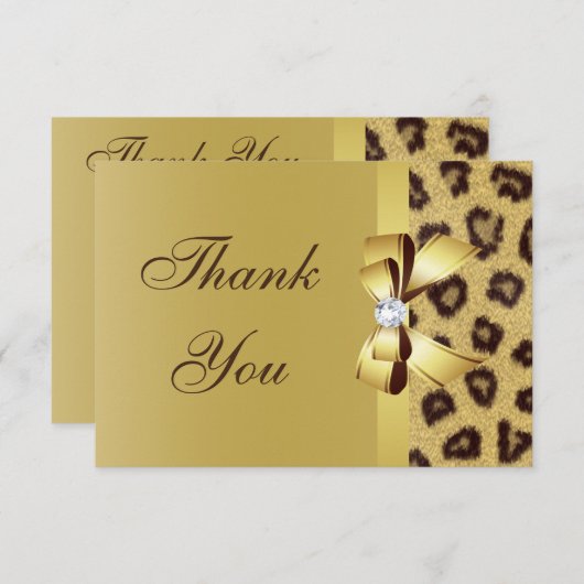 Druckbogen-, Diamant-u. Leopard-Druck danken Ihnen Dankeskarte (Vorne/Hinten)