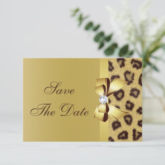 Druckbogen, Diamant und Leopard Save the Date druc (Stehend Vorderseite)
