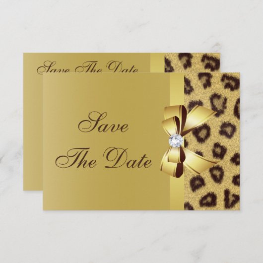 Druckbogen, Diamant und Leopard Save the Date druc (Vorne/Hinten)