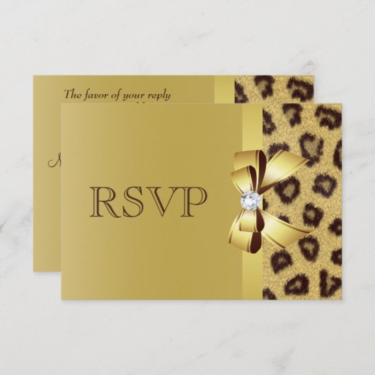 Druckbogen, Diamant und Leopard-UAWG RSVP Karte (Vorne/Hinten)