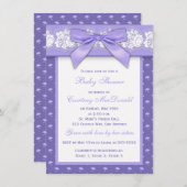 DRUCKbogen lila Blumenspitze-Baby-Dusche laden ein Einladung (Vorne/Hinten)