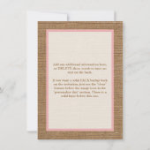 DRUCKbogen u. CHARME rosa Bestätigung laden ein Einladung (Rückseite)