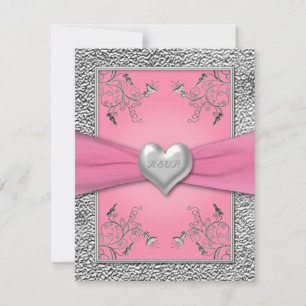 DRUCKBONPink, Zinnherz-RSVP-Karte RSVP Karte