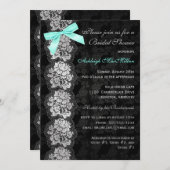 DRUCKBOW Black Floral Lace Brautparty Einladung (Vorne/Hinten)