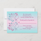 DRUCKBROT, Aqua Floral Repair Card RSVP Karte (Rückseite)