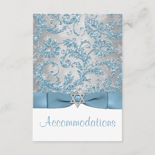 DRUCKBW - Winter Wonderland Bat Mitzvah Beilage Begleitkarte (Vorderseite)