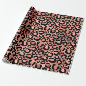 Druckdekoute für Rosa und Schwarz-Leopard Geschenkpapier (Ungerollt)