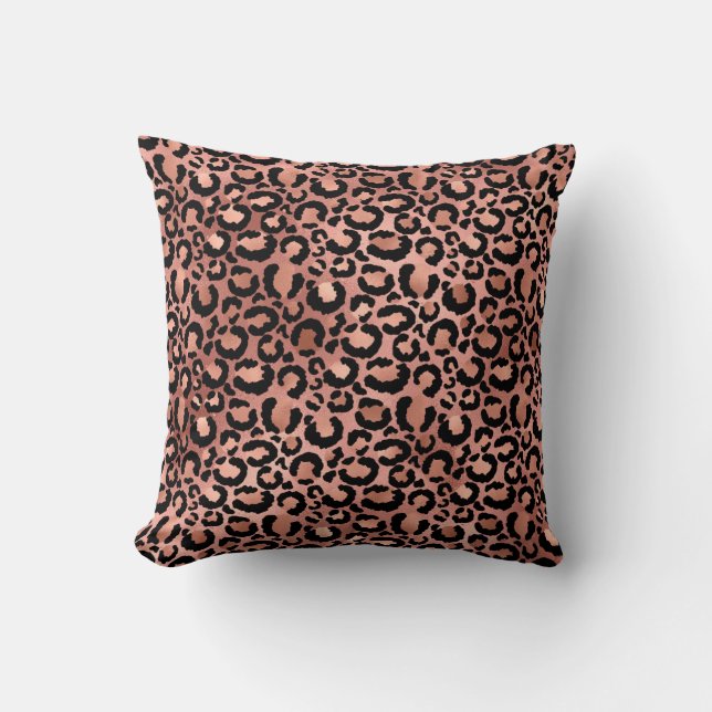 Druckdekoute für Rosa und Schwarz-Leopard Kissen (Vorderseite)