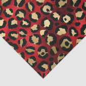 Druckdekus aus Rot- und Goldleopard Seidenpapier (Detail)