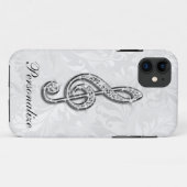 Druckdiamant-Musiknote-Blumendamast Case-Mate iPhone Hülle (Rückseite (Horizontal))