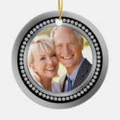 Druckdiamanten 25. Hochzeitstag-Verzierung Keramikornament (Vorne)