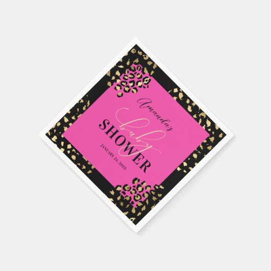 Druckdusche aus rosa Leopard Serviette (Ecke)