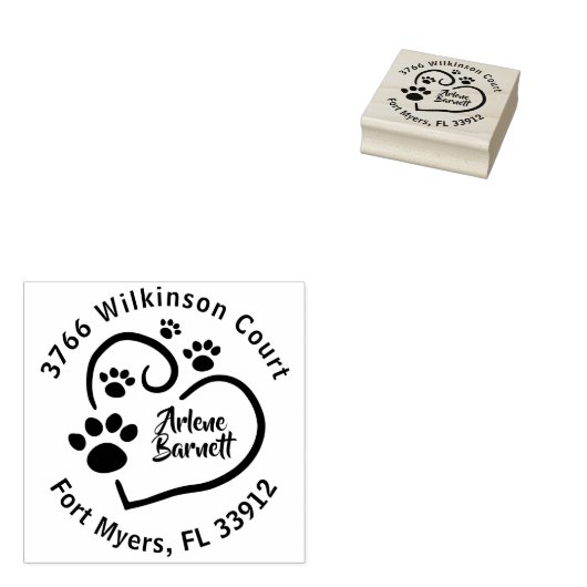 Drucke auf die Herz-Runde-Rücksendeadresse Gummistempel (Stempel)