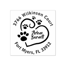 Drucke auf die Herz-Runde-Rücksendeadresse Gummistempel