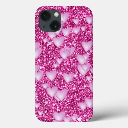Drucke auf glattem Glitzer, rosa Case-Mate iPhone Hülle (Rückseite)