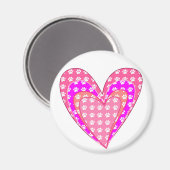 Drucke auf Hunde und rosa Herzen Magnet (Vorderseite/Rückseite)