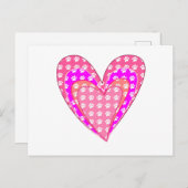 Drucke auf Hunde und rosa Herzen Postkarte (Vorne/Hinten)