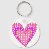 Drucke auf Hunde und rosa Herzen Schlüsselanhänger (Rückseite)