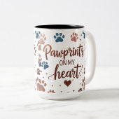 Drucke auf "Mein Herz" - Multicolor Paw Print Zweifarbige Tasse (VorderseiteRechts)