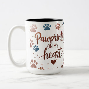 Drucke auf "Mein Herz" - Multicolor Paw Print Zweifarbige Tasse