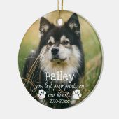 Drucke auf unseren Herz-Foto-Pet-Memorial Keramik Ornament (Links)