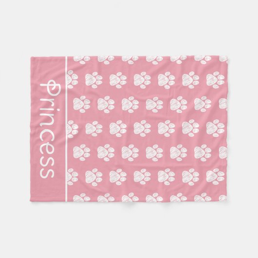 Drucke in weißer Farbe auf Personalisiertem Pink Fleecedecke (Vorderseite (Horizontal))