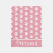 Drucke in weißer Farbe auf Personalisiertem Pink Fleecedecke (Vorderseite)