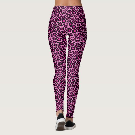 Drucke Leggings in Pink Leopard (Rückseite)