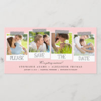 Drucke Save the Date Foto Cards - Rosa