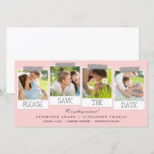 Drucke Save the Date Foto Cards - Rosa (Vorne/Hinten)